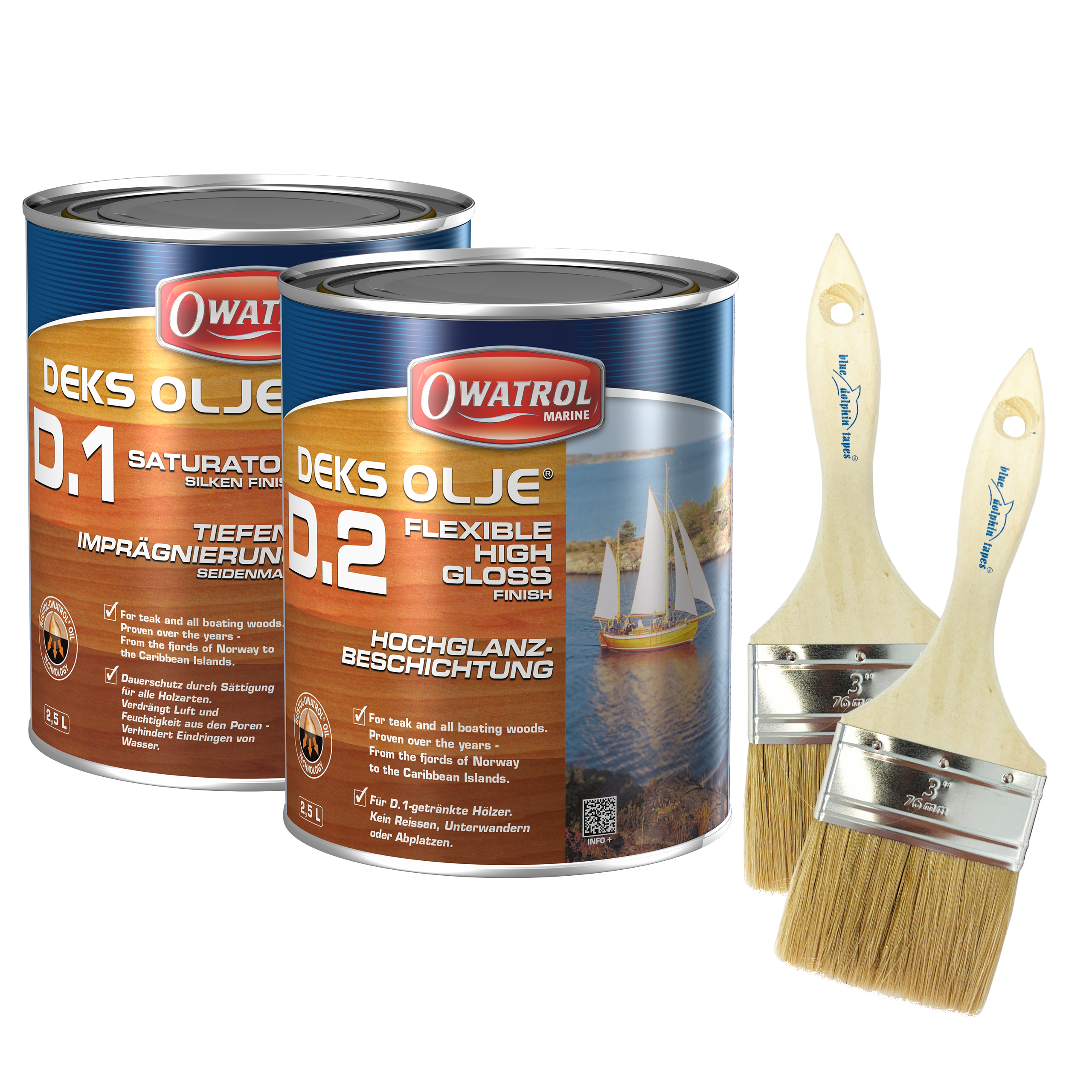 Bundle: D1 + D2 je 2,5 Liter mit 2 "76er" Pinseln