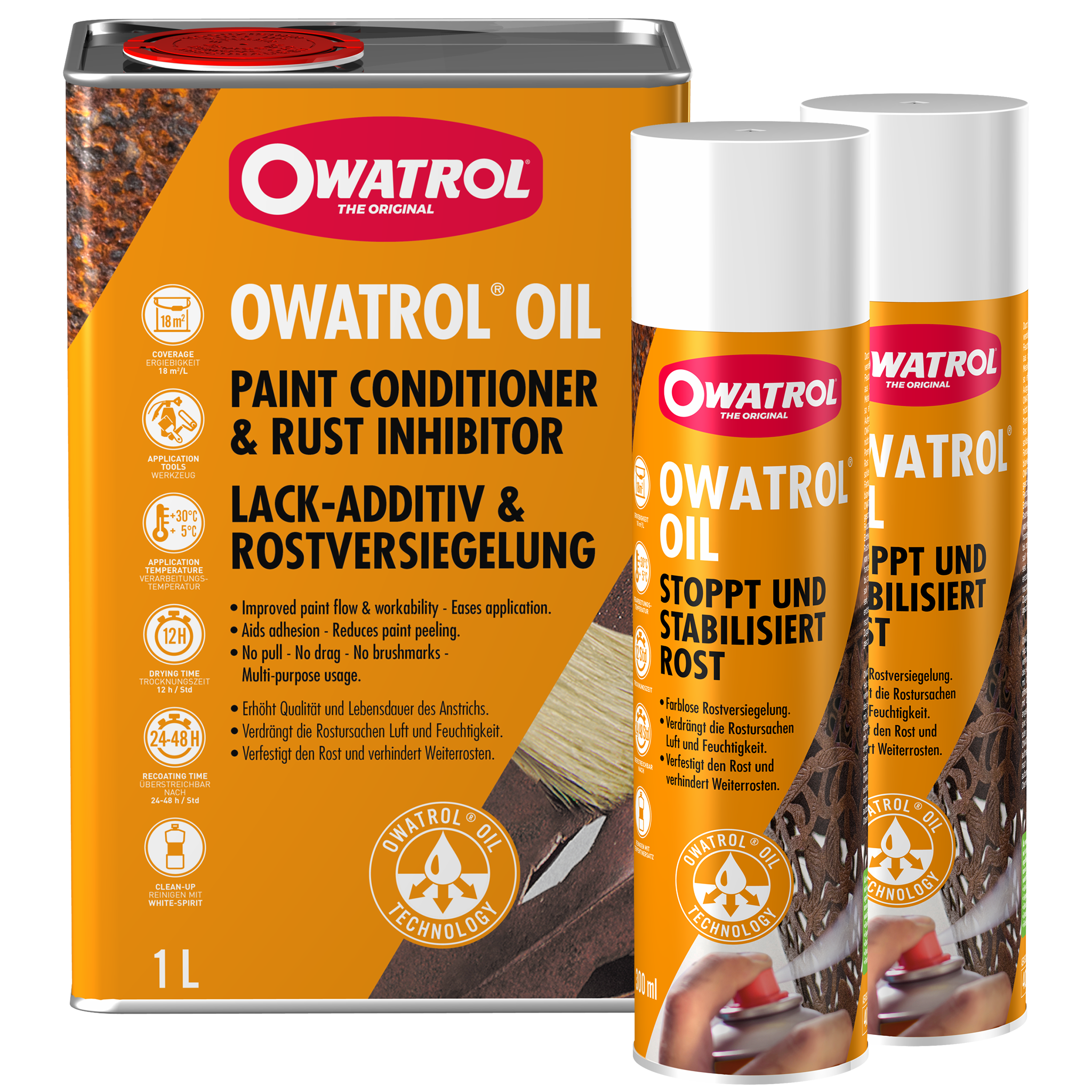 Bundle: OWATROL Oil - 1 Liter + 2 Spray