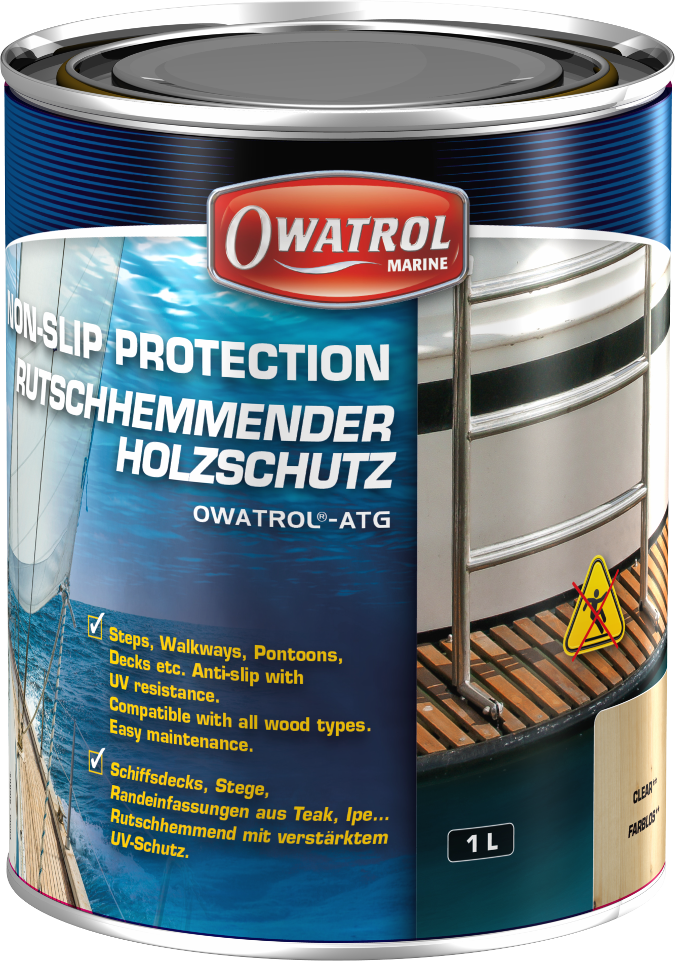 Owatrol Marine ATG – rutschhemmender Holzschutz für Bootsdecks & Laufflächen